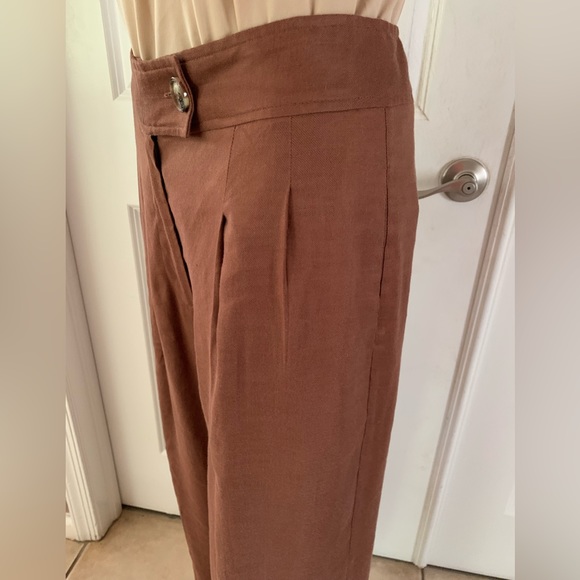 Elie Tahari Linen Blend Wide Leg Pants - Picture 6 of 17